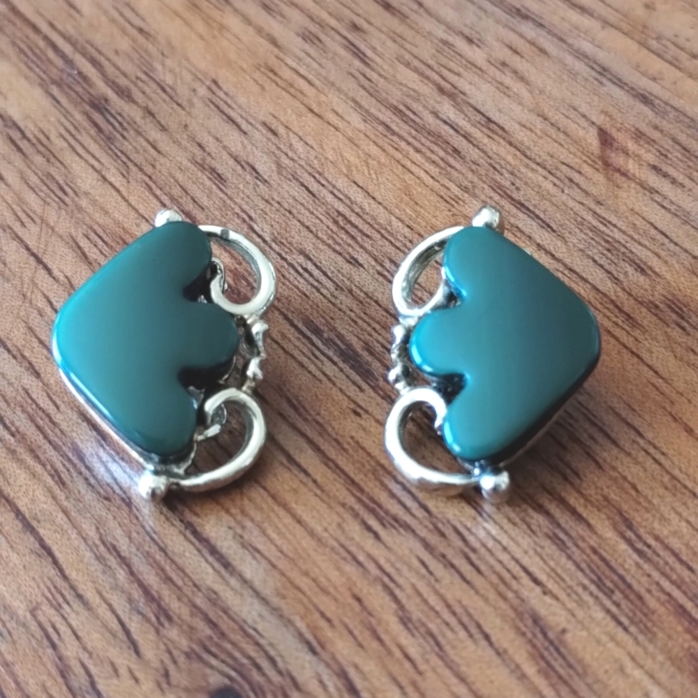 Green and Gold Earrings